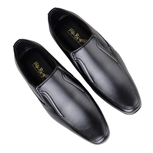 HIKBI Shearling Goat Leather Formal Shoes Office Shoes Mocassion for Men's Black