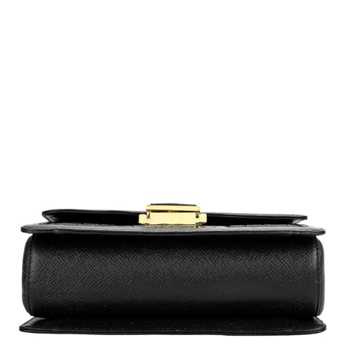 Da Milano Leather Shoulder Bag for Women - Black (01607OL)