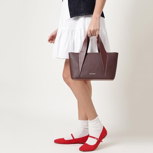 Mocha Plait Satchel | Faux-Leather Women's Handbag | Dual Carry with Braided Texture & Zipper Closure