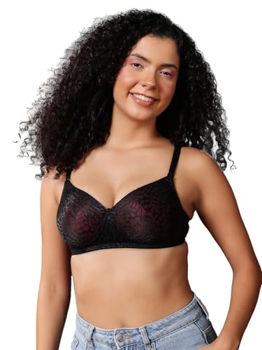 Clovia Women's Lace Padded Non-Wired Full Coverage Multiway Bra (BR2332B13_Black_34B)