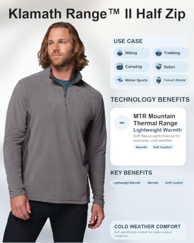 Columbia Men Klamath Range II Half Zip Fleece Pullover Upto 15°c, M, Hiking|Trekking