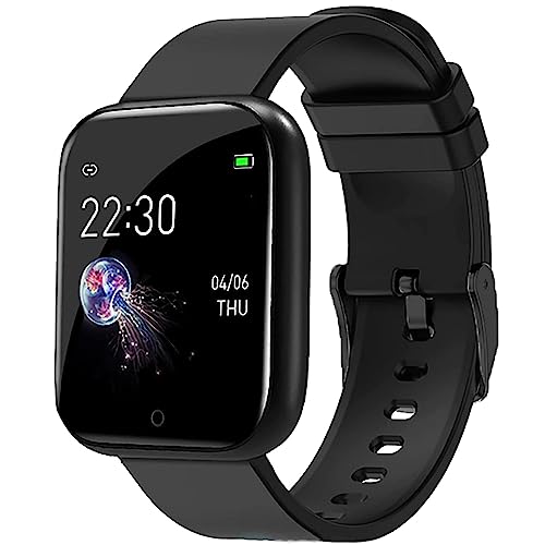 mi Smart Watch for Kids Boys Girls 09-12 Years Old - ID116 Plus Men Man Women Bluetooth Fitness Band Watch with Heart Rate Activity Tracker Waterproof, Calorie Counter, Blood Pressure, OLED - Black
