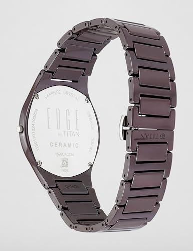 Titan Wine Ceramic Quartz Analog Maroon Dial Ceramic Strap Watch for Men | Analog Men's Watch - 1696QC19