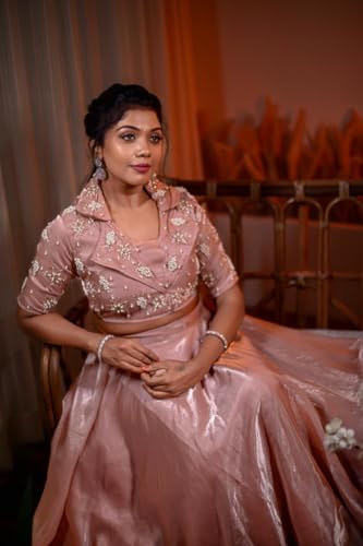 Women’s Designer Lehenga Set – Heavy Aari Work Embroidered Crop Top with Flared Skirt for Wedding