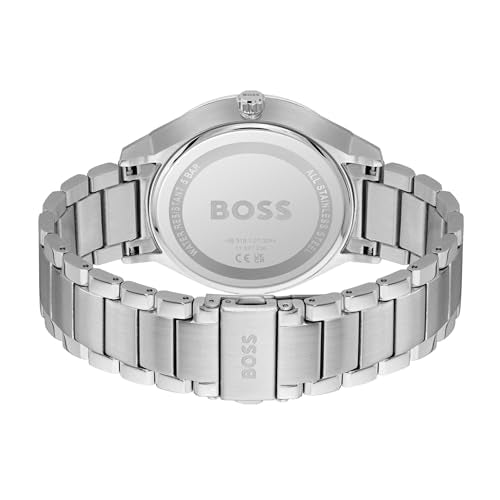 BOSS Tyler Qtz Multifunction Blue Sunray Round Dial Men's Watch|Stainless Steel Material|Silver Color Band - 1514106