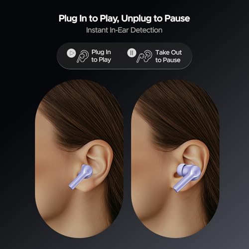 boAt Airdopes 300, Cinematic Spatial Audio, 50H Battery, 4Mic AI ENx, Fast Charge, App Support, Low Latency, IPX4, v5.3 Bluetooth Earbuds, TWS in Ear Earbuds Wireless Earphones with mic (Purple Haze)