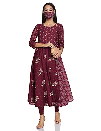 BIBA Women Printed Mix and Match(Casual D1299_Wine_42)