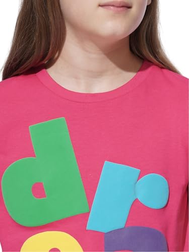 VERO MODA Girl Graphic Print Cotton Regular Fit Pink Tshirt