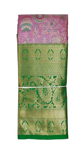 VFCollections Women's Kanchipuram Silk Pure Pattu Sarees With Blouse (VFC517-6)