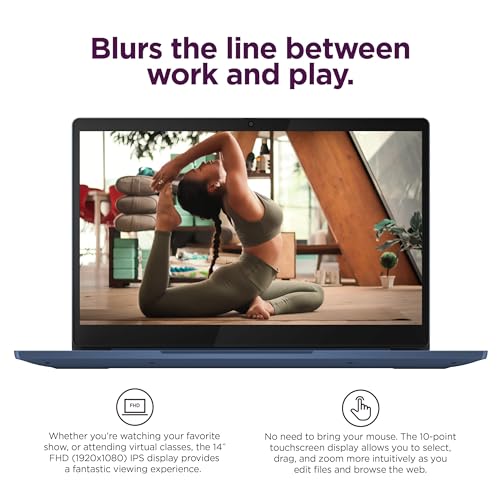 Lenovo Chromebook 14 Laptop (14" FHD Touchscreen, 8-Core 2.0GHz Processor, 4GB RAM, 128GB (64GB eMMC + 64GB SD Card)) Anti-Glare, Webcam, 13-Hr Long Battery Life, IST HUB, Chrome OS w/Google AI