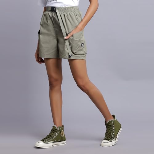 Converse Women Star Chevron Utility Shorts Olive
