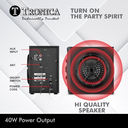 Tronica Enjoy Version-2 Bluetooth Wooden Home Theater System, 30W Output | Supports USB, AUX, Smart TV, Remote | Bluetooth Speakers for Home