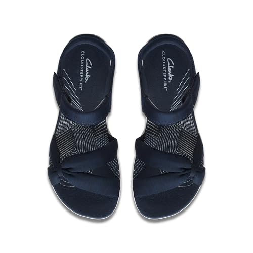Clarks Women's Ankle Strap Athletic Sandals, Navy Textile, 2.5 UK