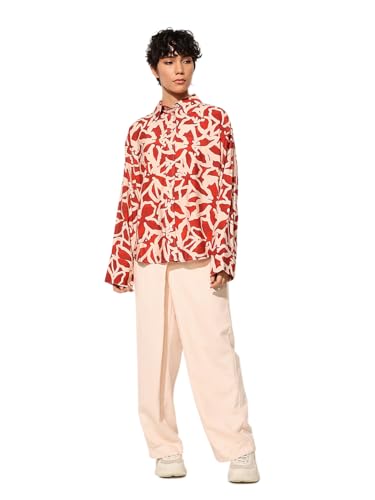 ONLY Women's Regular Fit Red Shirt