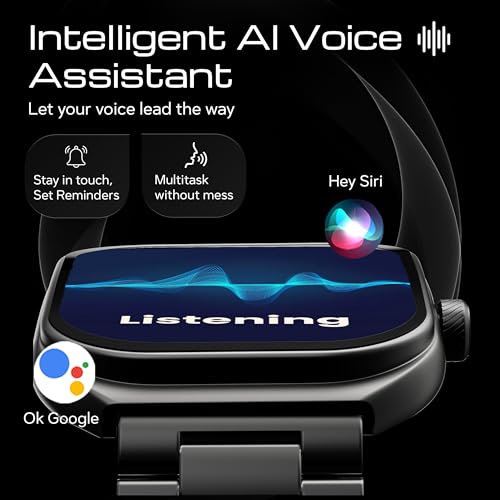 Boult Newly Launched Trail Pro Smartwatch 2.01'' 3D Curved Screen+AMOLED, BT Calling 5.3, 600 Nits Brightness, IP68, 250+ Watchfaces, 120+ Sports Modes, AI Voice Assistant, SpO2 Tracking (Metal Black)