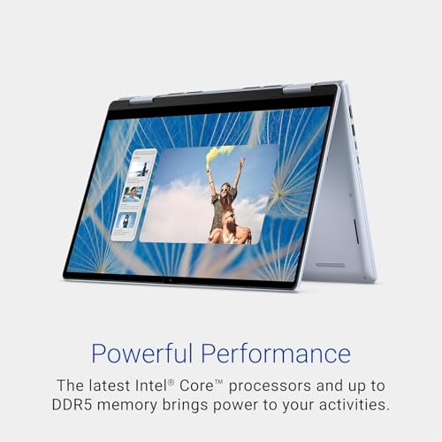Dell Inspiron 7440 2in1 Laptop,14 inch Touch FHD+ 250nits(35.56cm)Display, Intel Core i5-1334U Windows 11 Home, 16 GB DDR5 RAM, 512 GB SSD, Active Pen, Intel Graphics, Ice Blue, Backlit KB+FPR, 1.71Kg