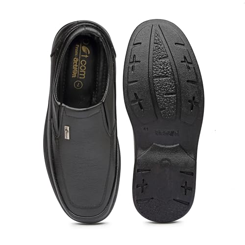 Action-DC-14643 Lightweight Comfortable Cushioned Formal Shoes for Men Black
