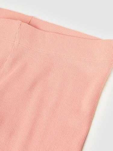 Max Girls Ribbed Skinny Fit Leggings (Peach_14-16 Y)