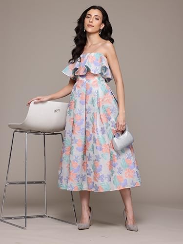 Label RITU KUMAR Multi Eloise Off-Shoulder Long Dress Multicolour