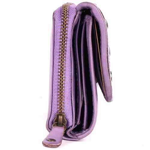 KOMPANERO Genuine Leather Women's Wallet (C-14326-LAVENDER)