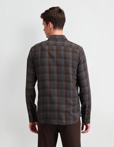 Arrow Sports Men's Slim Fit Shirt (ASAISH1588_Brown