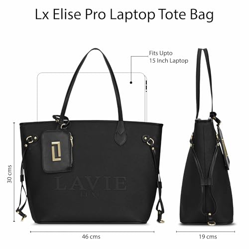 Lavie Luxe Women's Elise Pro Laptop Tote Handbag | Fits Upto 15 Inch Laptop | Laptop Bag for Work | Ladies Purse | Stylish Shoulder Bag | Gift For Women