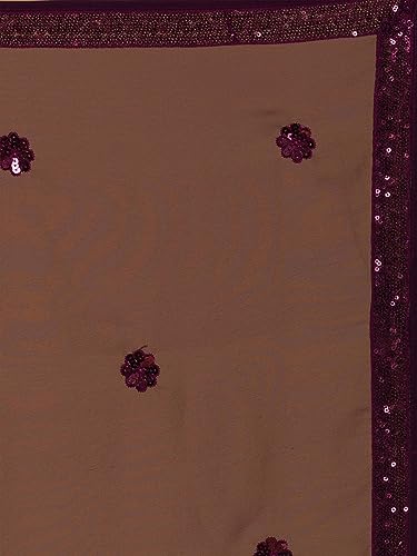Zeel Clothing Womens Georgette Lehenga Choli Semi-Stitched Purple Wedding Girlish Latest Free Size