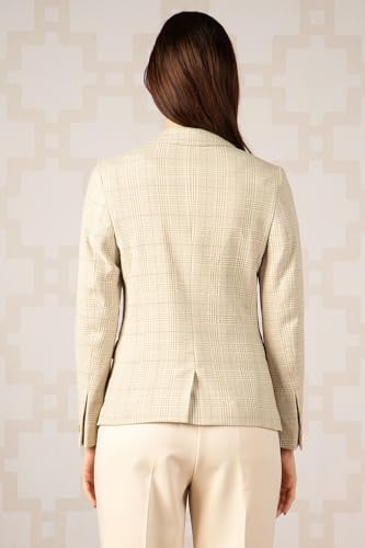 Women Beige Check Blazer