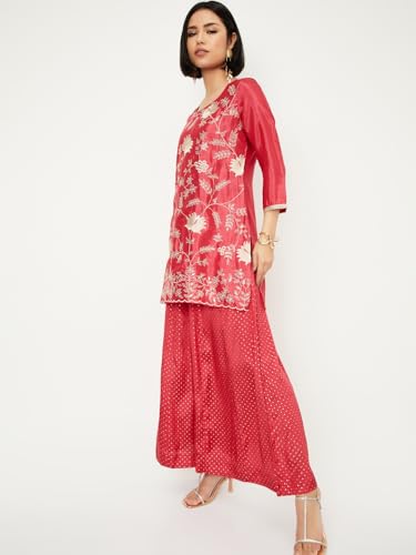 Max Women's Wool Kurta Set (CTKST53002B_RED