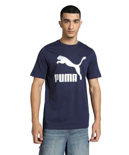Puma Men's Printed Regular Fit T-Shirt (686552_Navy