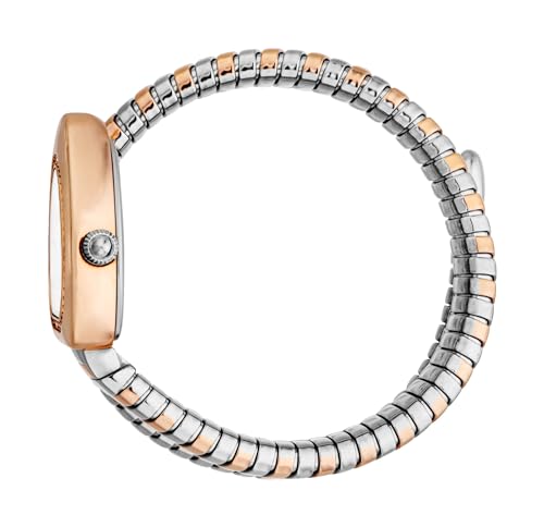 Just Cavalli Women Watch, Silver Color Case, Turquoise Dial, Stainless Steel Metal Bracelet, 2 Hands, 3 ATM (Silver & Rose Gold)