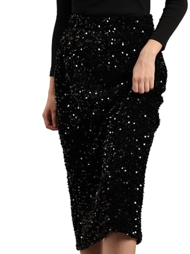 VERO MODA Women's Fit and Flare High-Rise Black Skirt