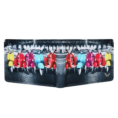 Calfnero Men's Genuine Leather Bifold Wallet-Multiple Card Slots ID Window with Coin Pocket- Leather Wallet (4313)