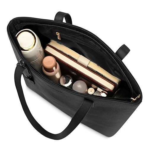 Fastrack Black Textured Work Tote Bag for Women