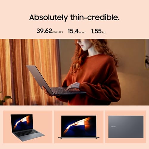 Samsung Galaxy Book4 (Gray, 16GB RAM, 512GB SSD) | 15.6" Full HD Screen | Intel Core i7 1355U Processor | Windows 11 Home | MS Office 2021 | Fingerprint Reader | Intel Iris XE Graphics | RJ45 LAN Port