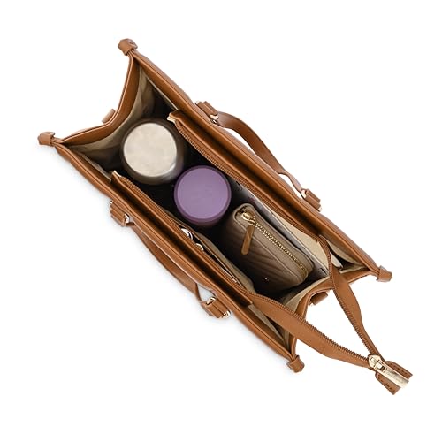 Fastrack PU Zipper Closure Women's Satchel Bag (Brown, LARGE)