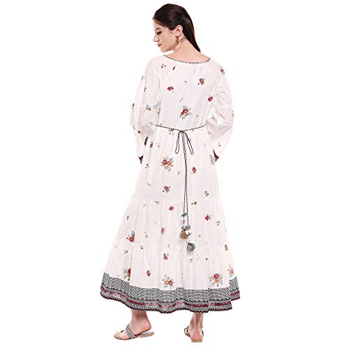 BIBA Women Printed Mix and Match Ankle Length(Dresses1074_Off White_36)