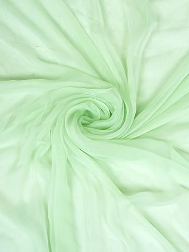 Ada Hand Embroidered Lucknowi Chikankari Unstitched Cotton Dress Material Suit Piece with Dupatta for Women 01A869347 Light Green