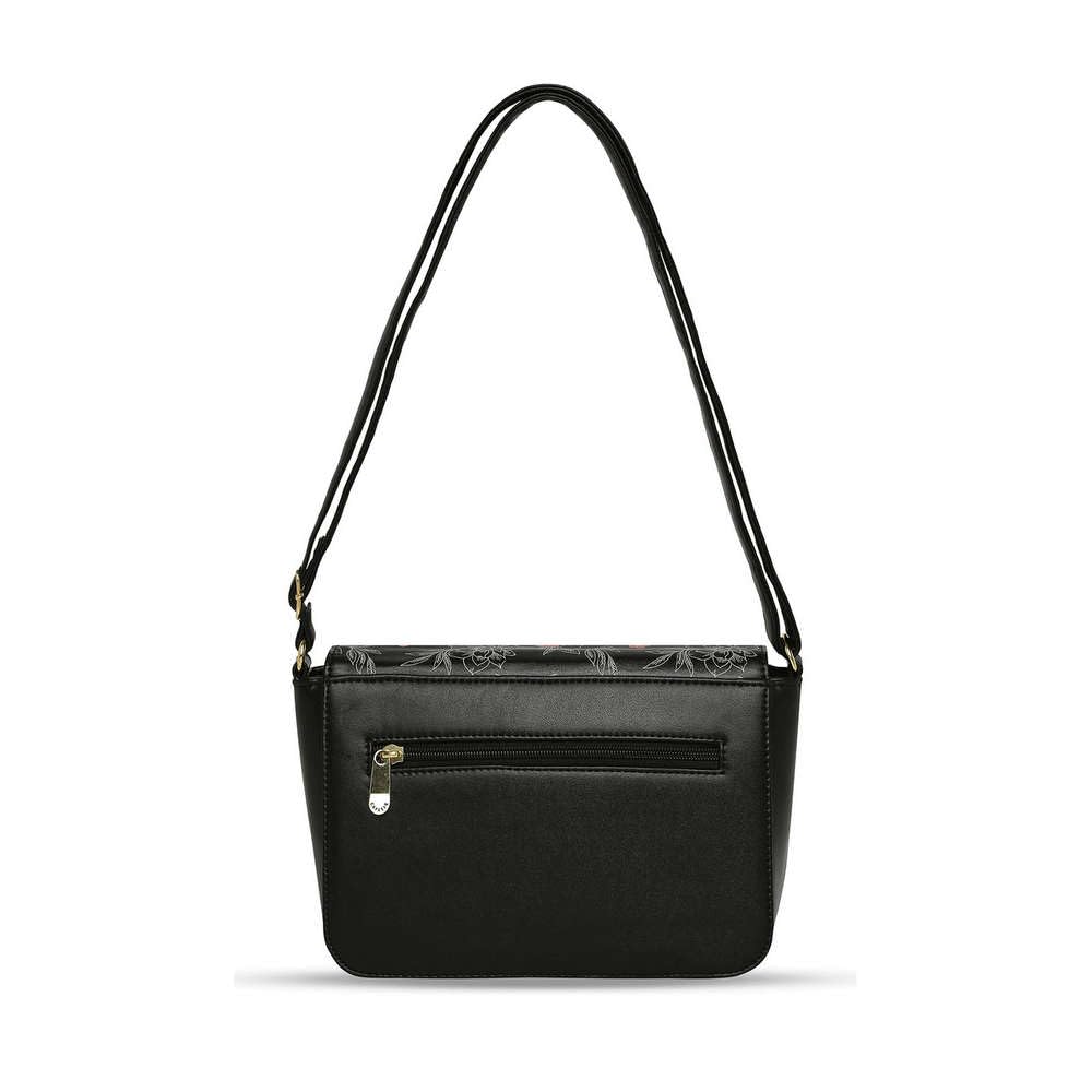 Caprese Snow Sling Small Black Printed Women's Handbag