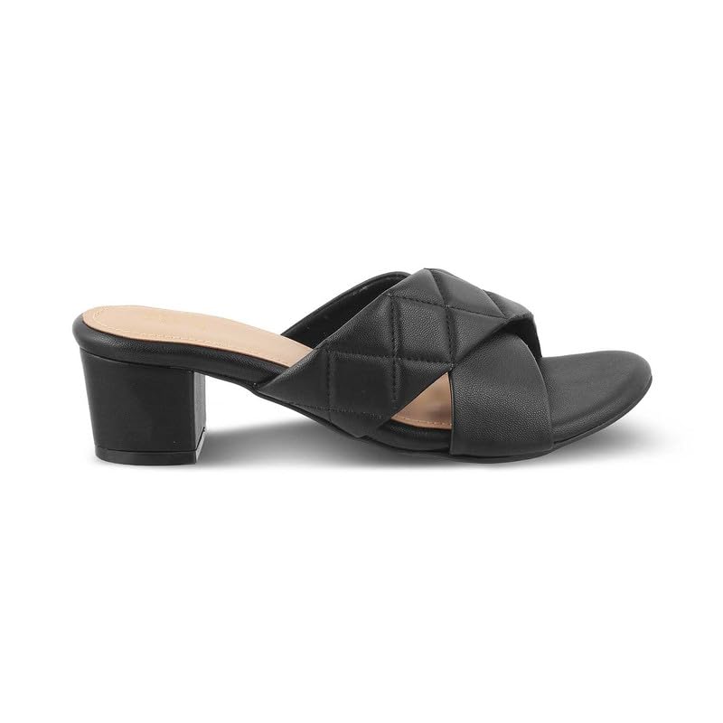 tresmode Romi Black Women's Dress Block Heel Sandals Elevate Your Chic Style Effortlessly!|| Size (EU-36/UK-3/US-5)