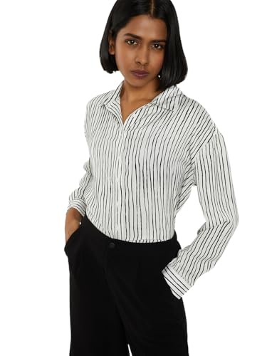 Max Women Striped Formal Shirt (Off White_XXL)