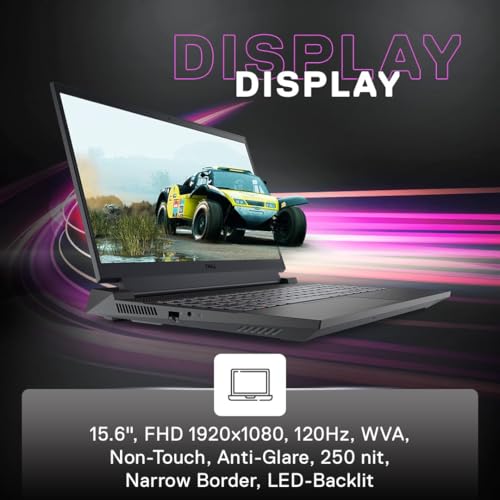 Dell G15-5530, Intel Core i5 13th Gen -13450HX, RTX 3050-6GB, 16GB DDR5, 512GB SSD, FHD, 15.6"/39.62cm, 120Hz, Windows 11, MS Office 21, Dark Shadow Grey, 2.65KG, G15-5530, Backlit KB, Gaming Laptop