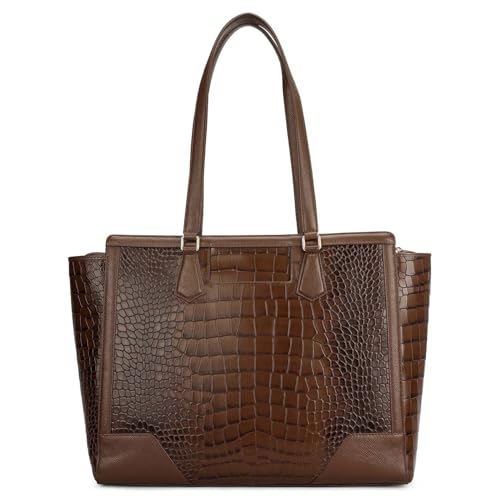 Da Milano Leather Tote Bag for Women - Brown (02020OL)