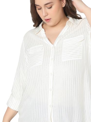 VERO MODA Curve Women Regular Fit White Shirt
