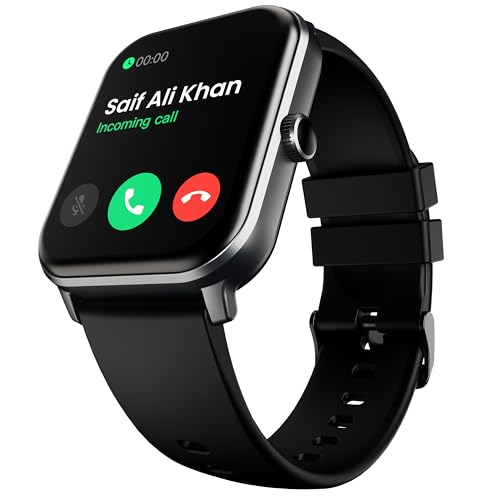 Boult Drift+ Smart Watch 1.85''HD Screen, Bluetooth Calling, IP68, 500 Nits Brightness,150+ Watchfaces, AI Voice Assistant, SpO2 Monitoring, 100+ Sports Mode Smartwatch (Jet Black)