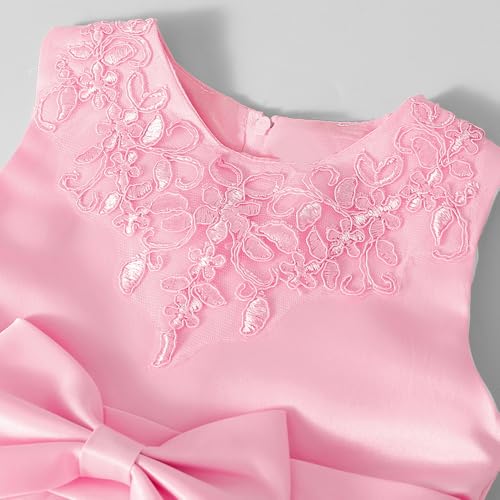 Hopscotch Girls Pink Sleeveless Lace Embellished Dress For Age (18-24 Months)