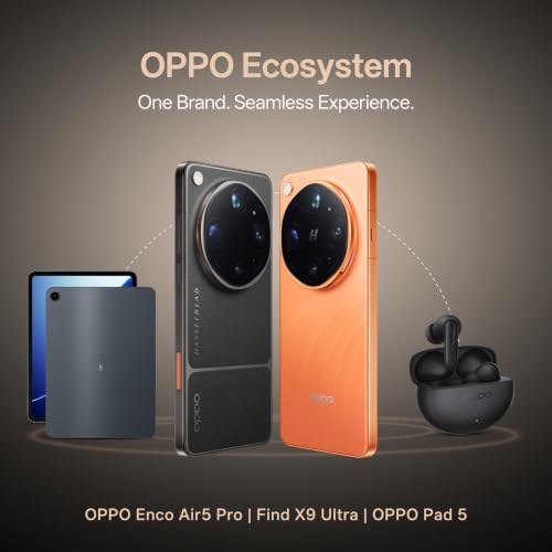 Oppo Find X9 Ultra 5G (Canyon Orange, 12GB, 512GB) | Hasselblad 50MP 10× Ultra-Sensing Optical-Zoom Telephoto | Dual 200MP | 8K Video | Snapdragon 8 Elite Gen 5 | 7050mAh 100W