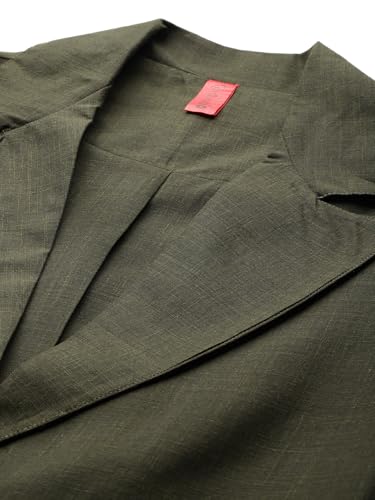 Cottinfab Women Olive Green Solid Single-Breasted Long Sleeves Formal Blazer