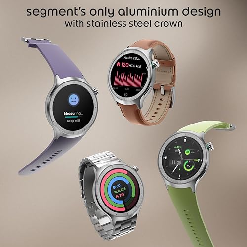 Motorola Moto Watch, 1.4 OLED, AOD, Auto-Brightness, Dual Band GPS, Powered by Polar Smartwatch (Matte Silver/Matte Silver Band Strap, Free Size)