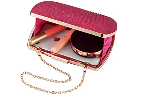 Mastyle® Mini Glitter Clutch Handbag For Women With Pleated And Chain Strap